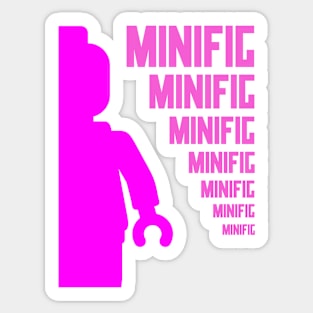 Dark Pink Minifig with MINIFIG text, Customize My Minifig Sticker